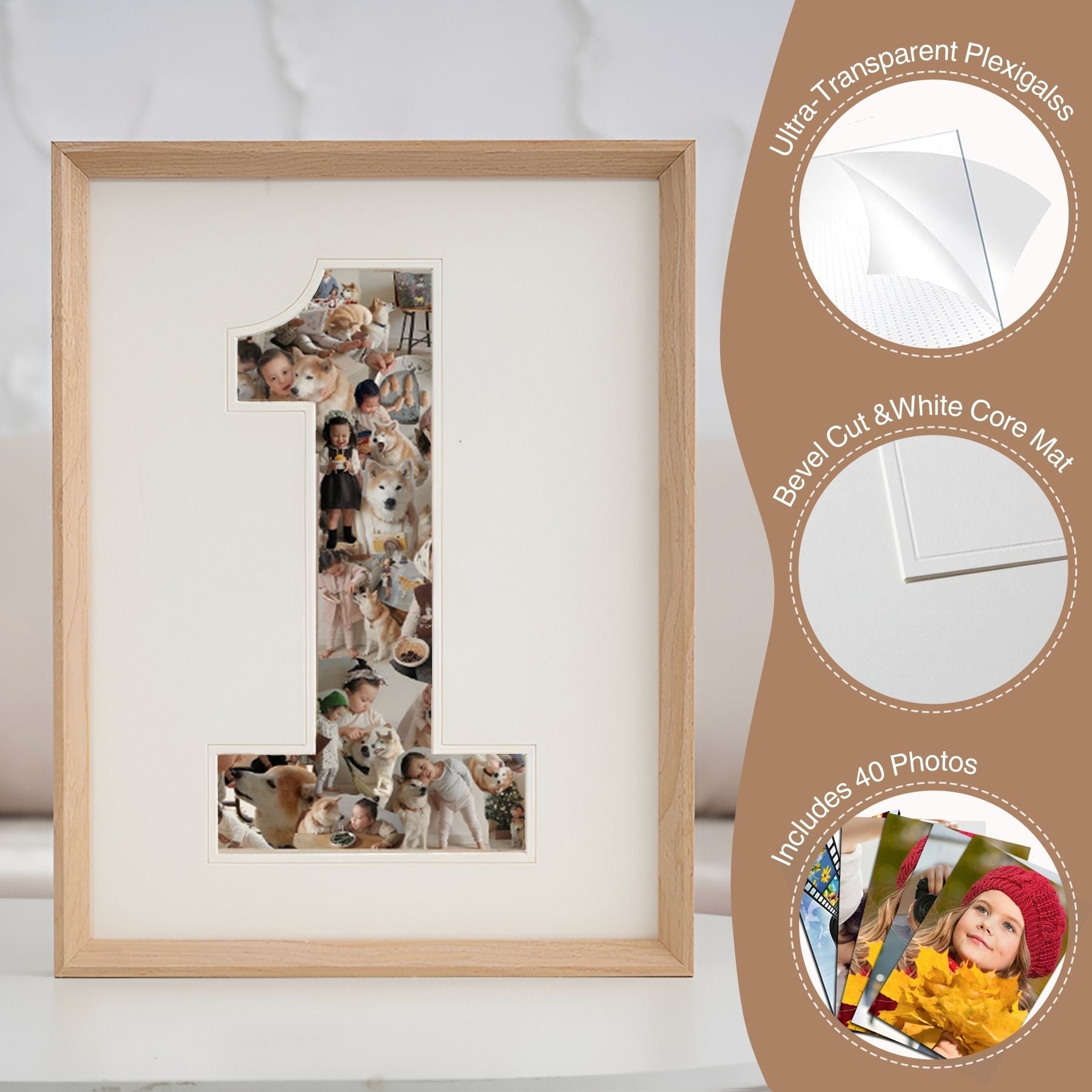 DIY Birthday/Anniversary Photo Frames, Creative Number Photo Frames, Including 40 Photos